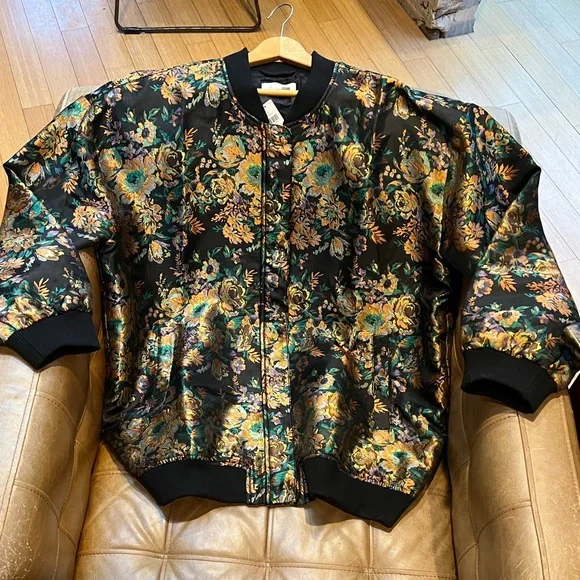 Anthropologie Black Floral Jacket - Picture 1 of 11